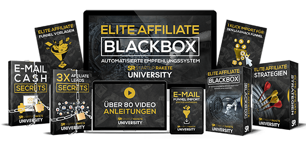 Elite Affiliate Blackbox von Startuprakete. Deine Geheimwaffe für Passives Einkommen als Affiliate