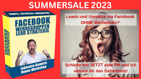 Facebook Werbegruppen Lead Strategie von Wolfgang Mayr - Summersale 2023