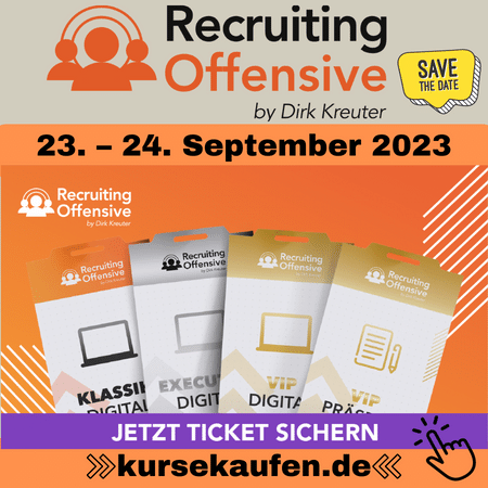 Entdecke bei Dirk Kreuters einzigartiger Recruiting Offensive im September 2023 innovative Strategien für A-Mitarbeiter-Gewinnung und -bindung. Maximaler Erfolg für dein Unternehmen!