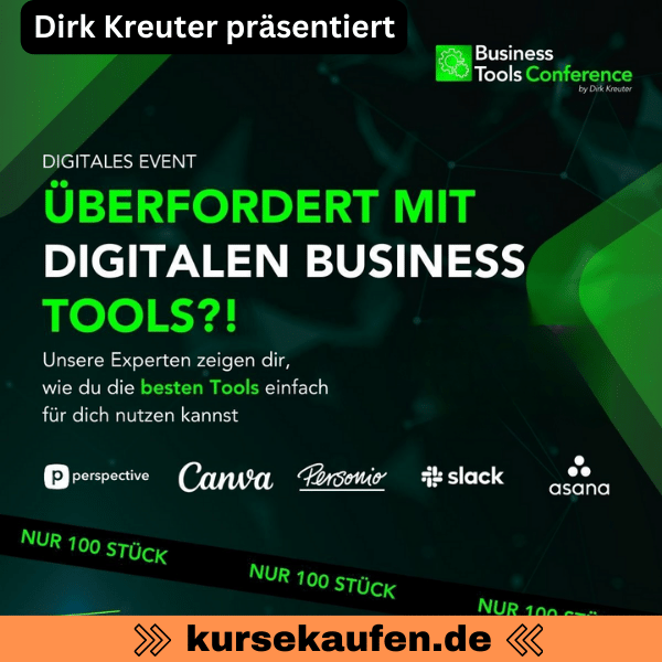 Digital Business Tools von Dirk Kreuter - Gratis Streaming Ticket Das Wochenendseminar ist vollkommen neu und bietet zwei Tage voller Know-how zu den besten Tools in den Bereichen Onlinemarketing, Social-Media, Recruiting, Unternehmensführung