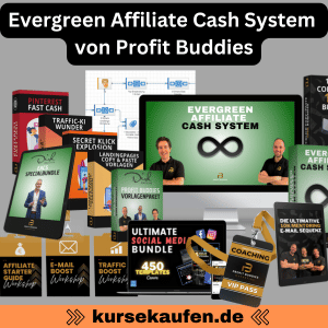 Das Evergreen Affiliate Cash System von Profit Buddies ist ein kostenfreies Training, in dem du lernst, dir ein passives Einkommen in wenigen einfachen Schritten aufzubauen.