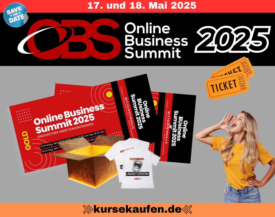 Starte dein eigenes Online-Business in nur einem Wochenende beim Online Business Summit 2025 von Ralf Schmitz. Wissen, Praxis, Networking – sicher dir dein Ticket!