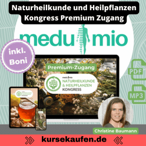 Naturheilkunde und Heilpflanzen Premium-Zugang von Medumio. Heilung aus der Natur – statt (nur) Schulmedizin Auf dem Foto wird der Kurs vorgestellt