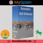 Auswandern nach Andalusien Videokurs - MySpain. Zu sehen ist das Boxcover vom Videokurs