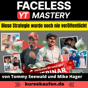Faceless YouTube Mastery – Anonym auf YouTube Geld verdienen ohne Kamera! Auf dem Bild sind Tommy Seewald und Mike Hager zu sehen