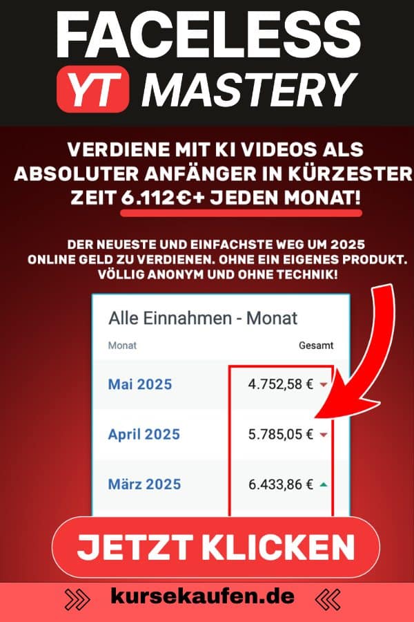 Faceless Youtube Mastery von Tommy Seewald und Mike Hager. Auf dem Bild sind Prämien von YouTube zu sehen