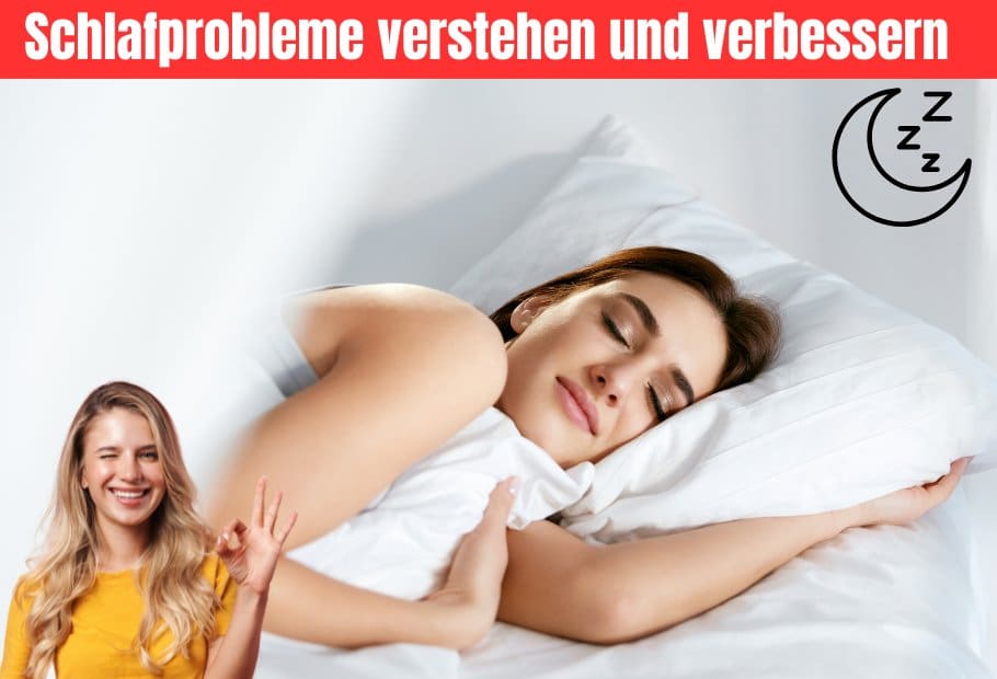 Schlafprobleme verstehen und verbessern - Tipps für einen besseren Schlaf. 
Eine zufriedene Frau, welche keine Einschlafprobleme mehr hat!