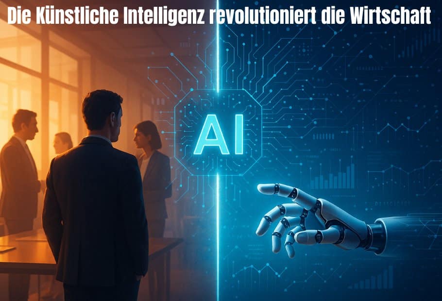 Die Künstliche Intelligenz revolutioniert die Wirtschaft. Mensch und Maschine sind zu erkennen