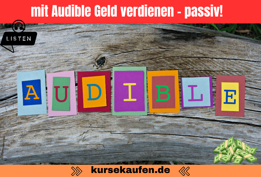 KI Hörbücher erstellen - Audible. Zu sehen ist das Audible Logo und ein Kopfhörer
