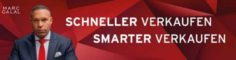 Schneller verkaufen - smarter verkaufen von Marc Galal. Zu sehen ist das Cover vom Videokurs