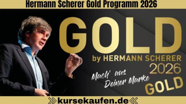 Hermann Scherer Gold Programm 2026. Auf dem Bild ist Hermann Scherer zu sehen, wie er sein Gold-Programm vorzeigt