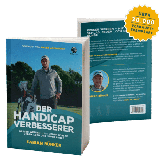 Der Handicapverbesserer Buch von Fabian Bünker. Zu sehen ist das Buch mit Fabian Bünker