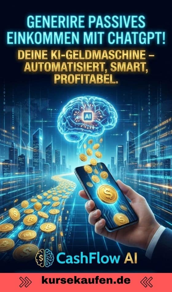 CashFlow AI von Florian Schäfer, KI System für Nebeneinkommen und Online Umsatz 5 CashFlow AI von Florian Schäfer. Das KI System für Nebeneinkommen. Digitales Komplettsystem mit sofortigem Zugang. Zu sehen ist eine Abbildung vom System