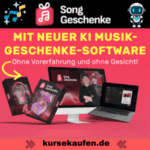 Songgeschenke von Sven Hansen und Mike Hager 22 Songgeschenke von Sven Hansen und Mike Hager, KI Musik erstellen und online Geld verdienen. Zu sehen ist das Produkt auf einem Laptop, Bildschitm und Tablet