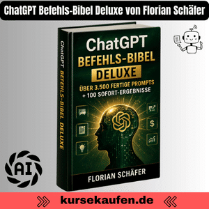 ChatGPT Befehls-Bibel Deluxe von Florian Schäfer. Zu sehen ist das Produkt als 3D Cover