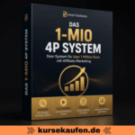 1-Mio 4P System von Profit Buddies - Affiliate-Marketing mit Besucherströmen und KI 24 Das 1-Mio 4P System von Profitbuddies zeigt, wie du Affiliate Marketing mit Besucherströmen, KI Conversion und klarem Fahrplan aufbauen kannst. Zu sehen ist das Produkt als 3D Box
