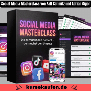 Social Media Masterclass von Ralf Schmitz und Adrian Giger. Entdecken: 9 Module, KI-Content-Workflow, Content Planung, Prompts, Designs und Social Media Strategien für Einsteiger.